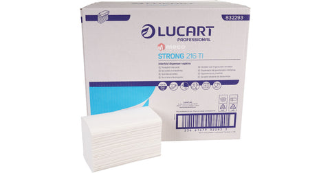 Șervețele de masă albe Gastro Line, 1 strat, 18×18cm, 600 buc/set SANO LUCART- pentru catering, restaurante, cantine