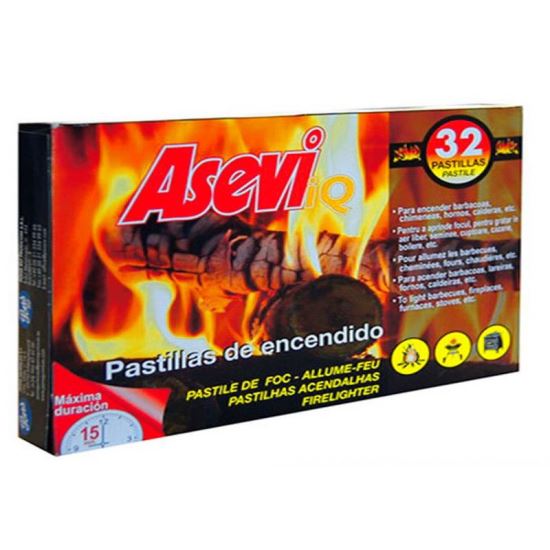 ASEVI PONS PASTILE FOC (32BUC) - pentru focul din sobe, gratare, etc