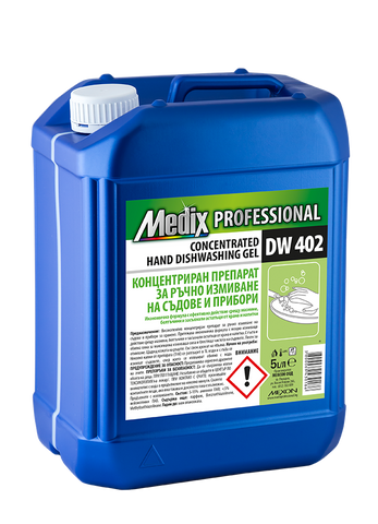 GEL VASE CONCENTRAT 5L MEDIX PROFESSIONAL pentru SPĂLAREA MANUALA a VESELEI DW 402, 403, 404 - Detergent de vase concentrat cu aroma de măr