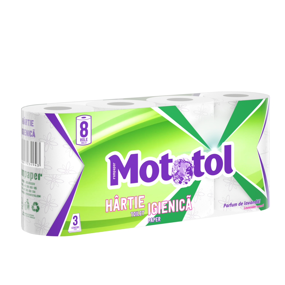 Hârtie igienică 3 straturi, Mototol DeLuxe, alba, buc/set - pentru toalete, bai, etc.