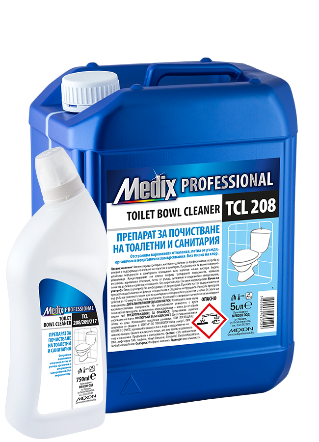 DETERGENT VAS TOALETĂ 5L MEDIX PROFESSIONAL TCL 208, 209, 217 - Soluție de curățat toalete și obiecte sanitare (ocean)