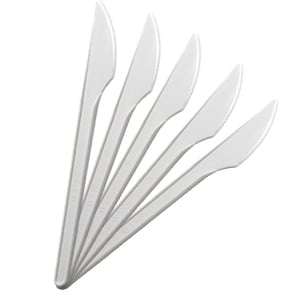 Cutite plastic de unica folosinta albe 100bucati/set - pentru catering, servitul mesei, picnic
