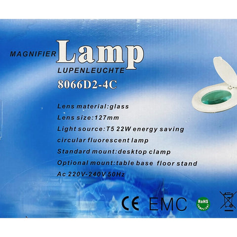 Lampa cosmetica cu 2 lupe, brat articulat, alba. Bonus : 2pensete