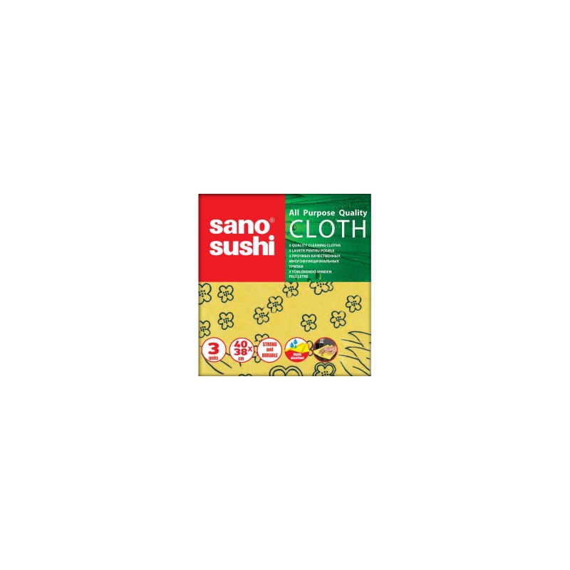 Lavete uscate, Sano Sushi Cloth, 40 x 38 cm, 3 buc/set