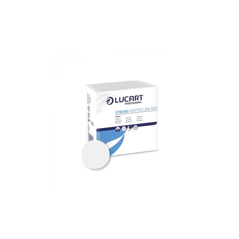 Șervețele de masă albe Gastro Line Lucart, 1 strat, 18×18 600 buc/set